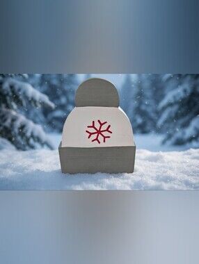 Snowflake Winter Hat Wood Holiday Decor